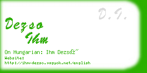 dezso ihm business card